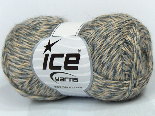 Lot of 6 Skeins Ice Yarns SALE SELF-STRIPING Yarn Cream Grey Shades