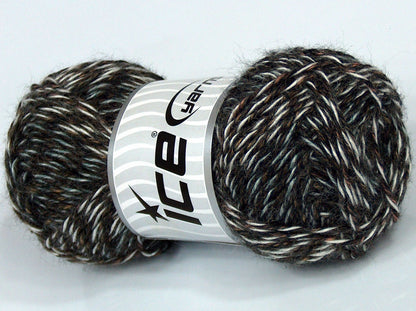 Lot of 4 x 100gr Skeins Ice Yarns SALE WINTER (25% Wool) Yarn Black White Copper