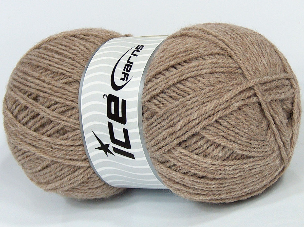 170 gr ICE YARNS SALE WINTER (50% Wool) Hand Knitting Yarn Light Camel