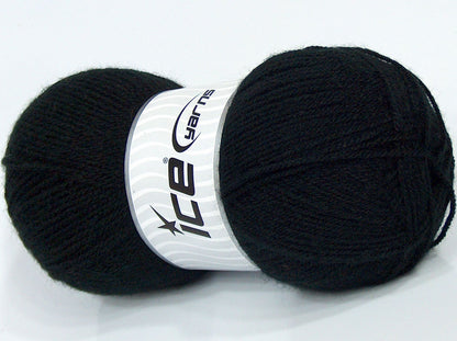 Lot of 4 x 100gr Skeins Ice Yarns SALE PLAIN Hand Knitting Yarn Black