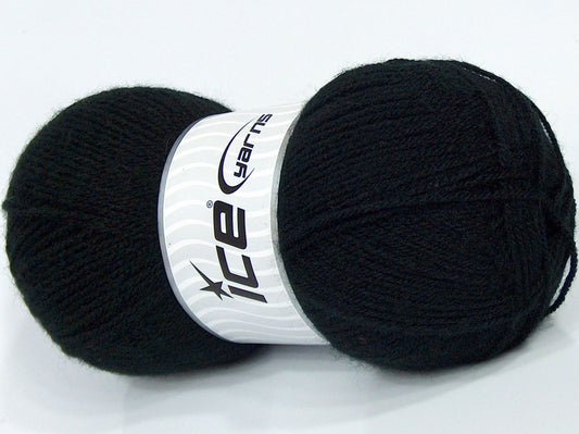 Lot of 4 x 100gr Skeins Ice Yarns SALE PLAIN Hand Knitting Yarn Black