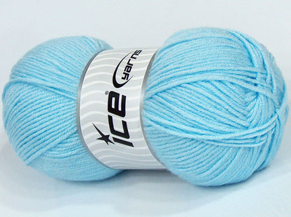 Lot of 4 x 100gr Skeins Ice Yarns SALE PLAIN Hand Knitting Yarn Baby Blue