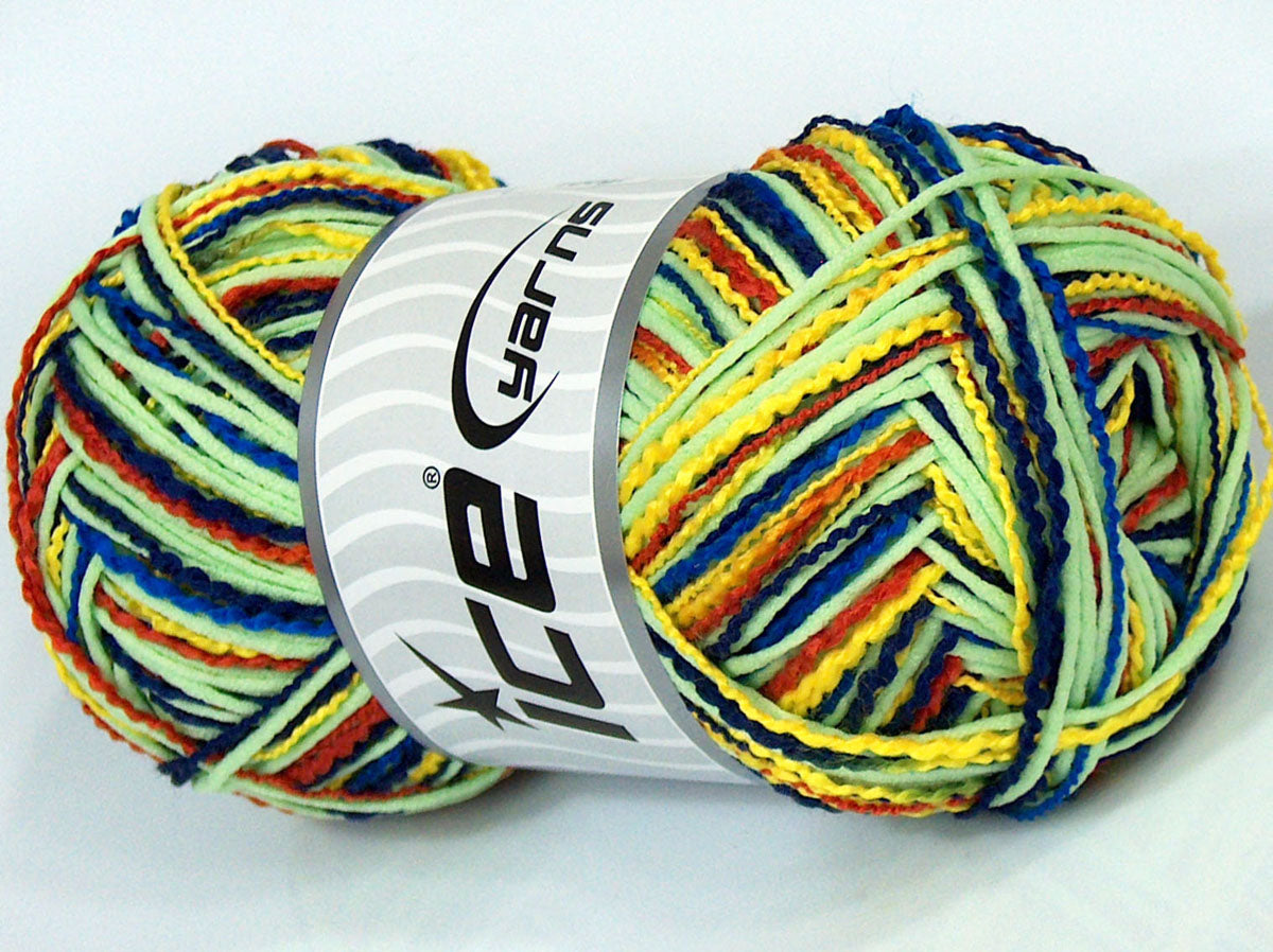 Lot of 8 Skeins Ice Yarns CUSTOM BLEND (2%Elastan) Yarn Mint Green Blue Navy Yellow Orange