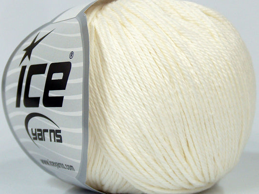 Lot of 8 Skeins Ice Yarns BABY COTTON (100% Giza Cotton) Yarn Ecru
