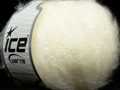 Lot of 8 Skeins Ice Yarns SALE WINTER (10% Mohair) Hand Knitting Yarn White