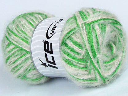 Lot of 4 x 100gr Skeins Ice Yarns CUSTOM BLEND (5% Wool) Yarn Dark Cream Green