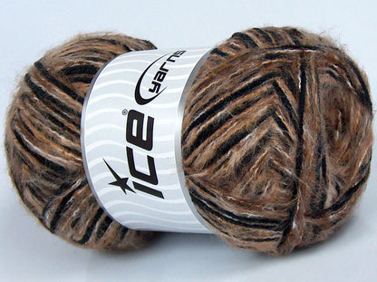 Lot of 4 x 100gr Skeins Ice Yarns CUSTOM BLEND (5% Wool) Yarn Brown Shades Black