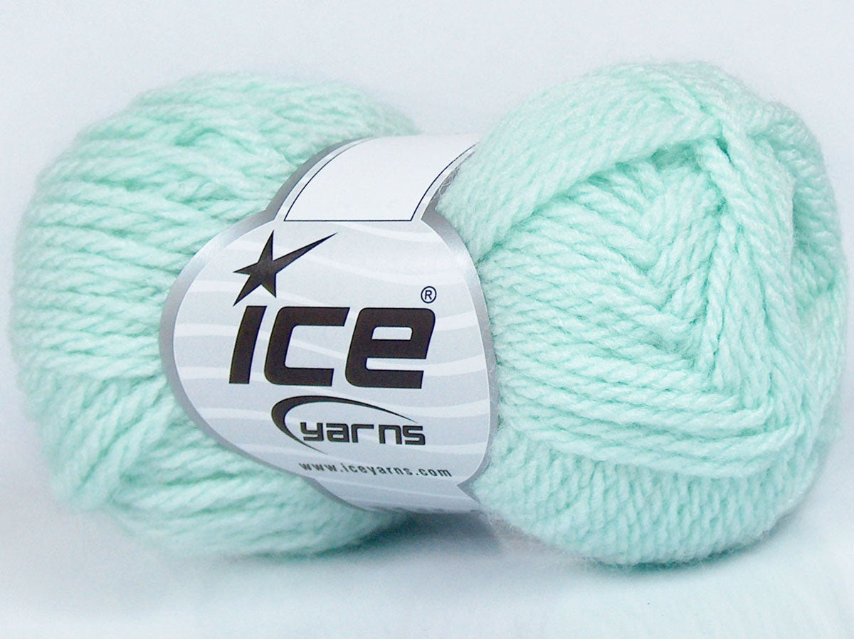 Lot of 8 Skeins Ice Yarns SALE PLAIN Hand Knitting Yarn Mint Green