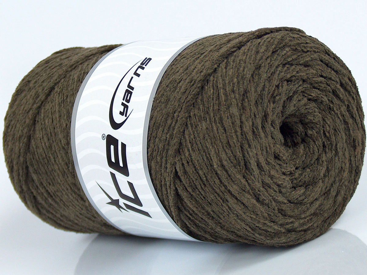 250 gr ICE YARNS MACRAME CHENILLE (100% MicroFiber) Hand Knitting Yarn Khaki