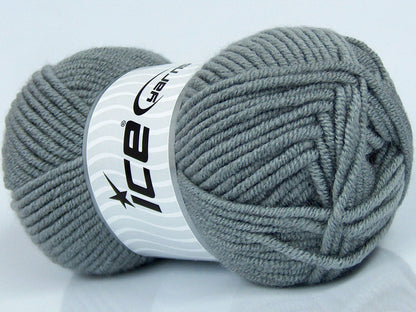 Lot of 4 x 100gr Skeins Ice Yarns CLASSIC WOOL BULKY (25% Wool) Yarn Light Grey