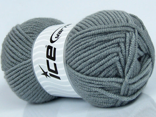 Lot of 4 x 100gr Skeins Ice Yarns CLASSIC WOOL BULKY (25% Wool) Yarn Light Grey