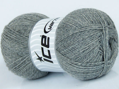 Lot of 4 x 100gr Skeins Ice Yarns SOLID SOCK (75% Superwash Wool) Yarn Light Grey