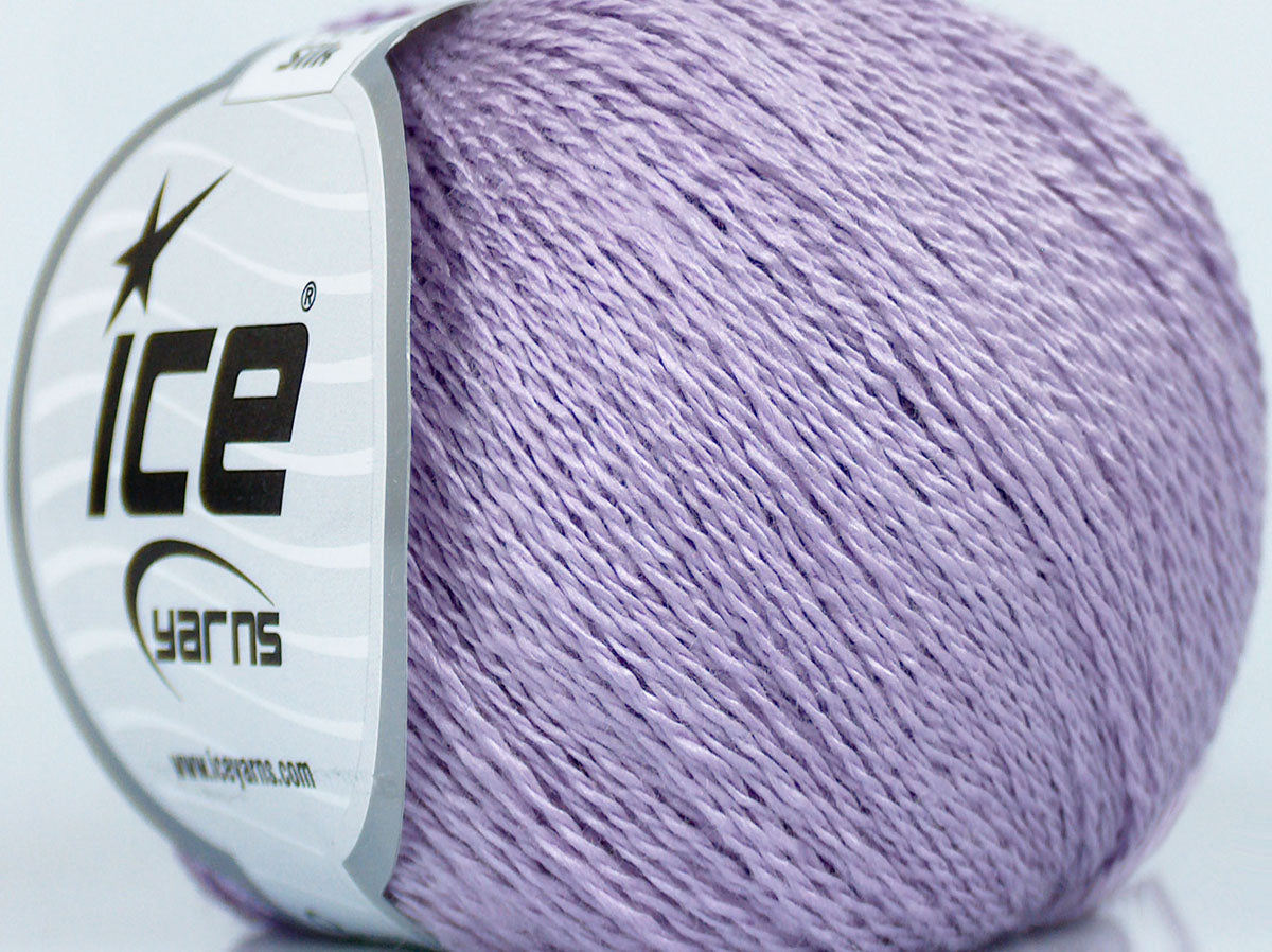 Lot of 6 Skeins Ice Yarns PURE SILK (100% Silk) Hand Knitting Yarn Light Lilac