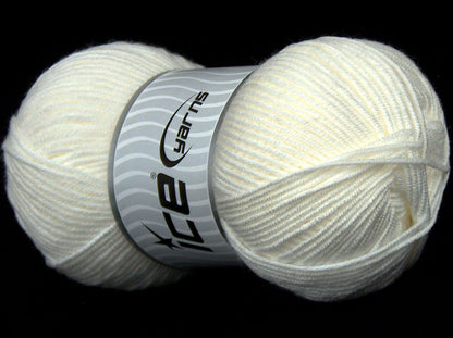 Lot of 3 x 110gr Skeins Ice Yarns SALE PLAIN Hand Knitting Yarn White