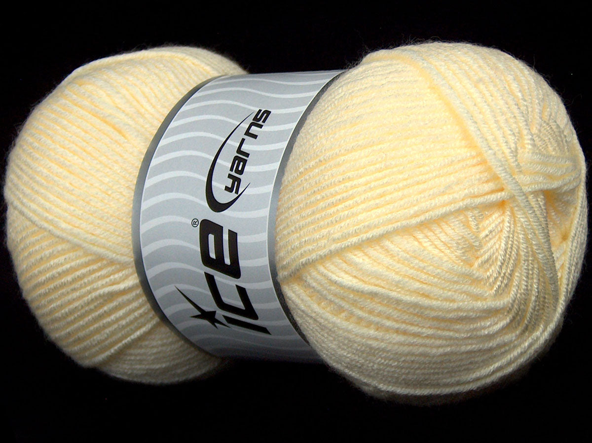 Lot of 3 x 110gr Skeins Ice Yarns SALE PLAIN Hand Knitting Yarn Light Yellow