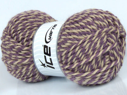 Lot of 4 x 100gr Skeins Ice Yarns JOINVILLE (10% Mohair 35% Wool) Yarn Lavender Beige