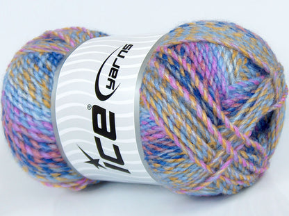 200 gr ICE YARNS LIMEIRA Hand Knitting Yarn Lilac Shades Pink Gold