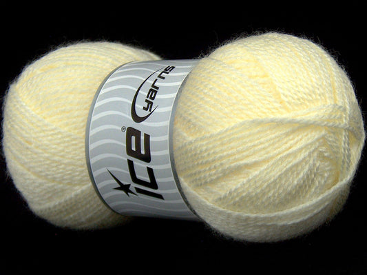 Lot of 4 x 95gr Skeins Ice Yarns SALE PLAIN Hand Knitting Yarn Light Yellow
