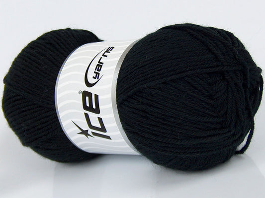 Lot of 4 x 80gr Skeins Ice Yarns SALE PLAIN Hand Knitting Yarn Black
