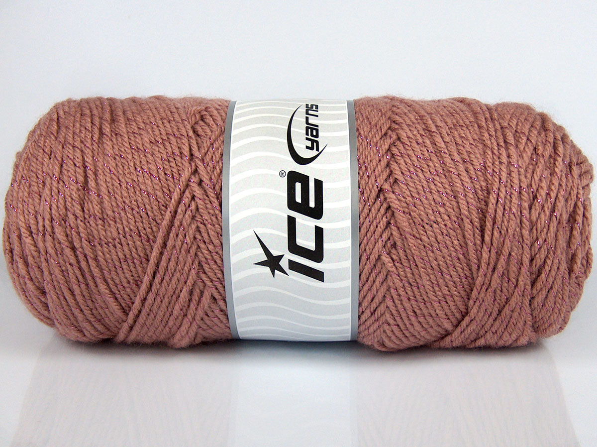 Lot of 3 x 145gr Skeins Ice Yarns SALE METALLIC Yarn Antique Pink