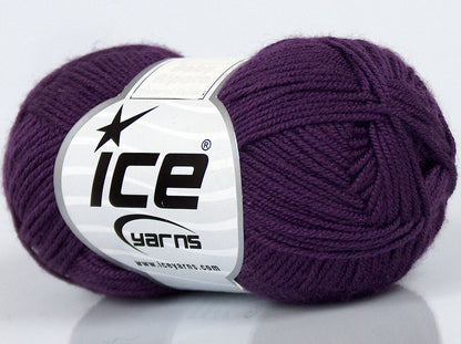 Lot of 4 Skeins Ice Yarns SALE PLAIN Hand Knitting Yarn Purple
