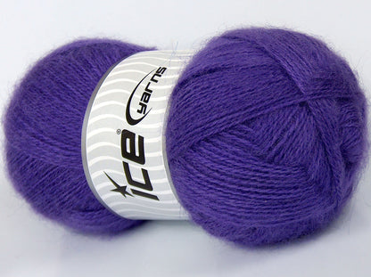Lot of 4 x 90gr Skeins Ice Yarns PUCALLPA (10% Mohair 15% Wool) Yarn Purple