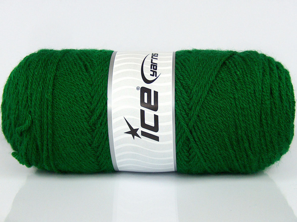 Lot of 2 x 170gr Skeins Ice Yarns CHICLAYO Hand Knitting Yarn Dark Green