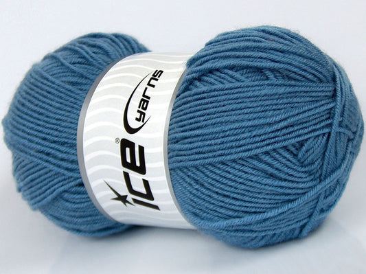 Lot of 4 x 90gr Skeins Ice Yarns SALE WINTER (50% Wool) Hand Knitting Yarn Blue
