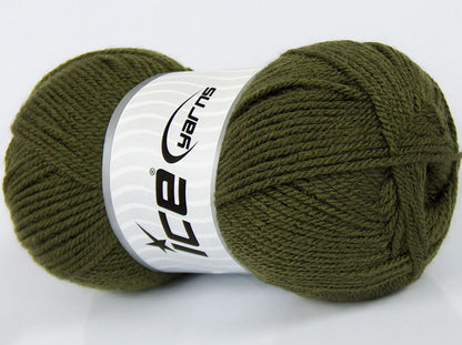 Lot of 4 x 90gr Skeins Ice Yarns SALE WINTER (20% Wool) Yarn Dark Green