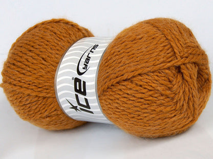Lot of 3 x 100gr Skeins Ice Yarns SALE MOHAIR-WOOL BLEND (10% Mohair 15% Wool) Yarn Gold