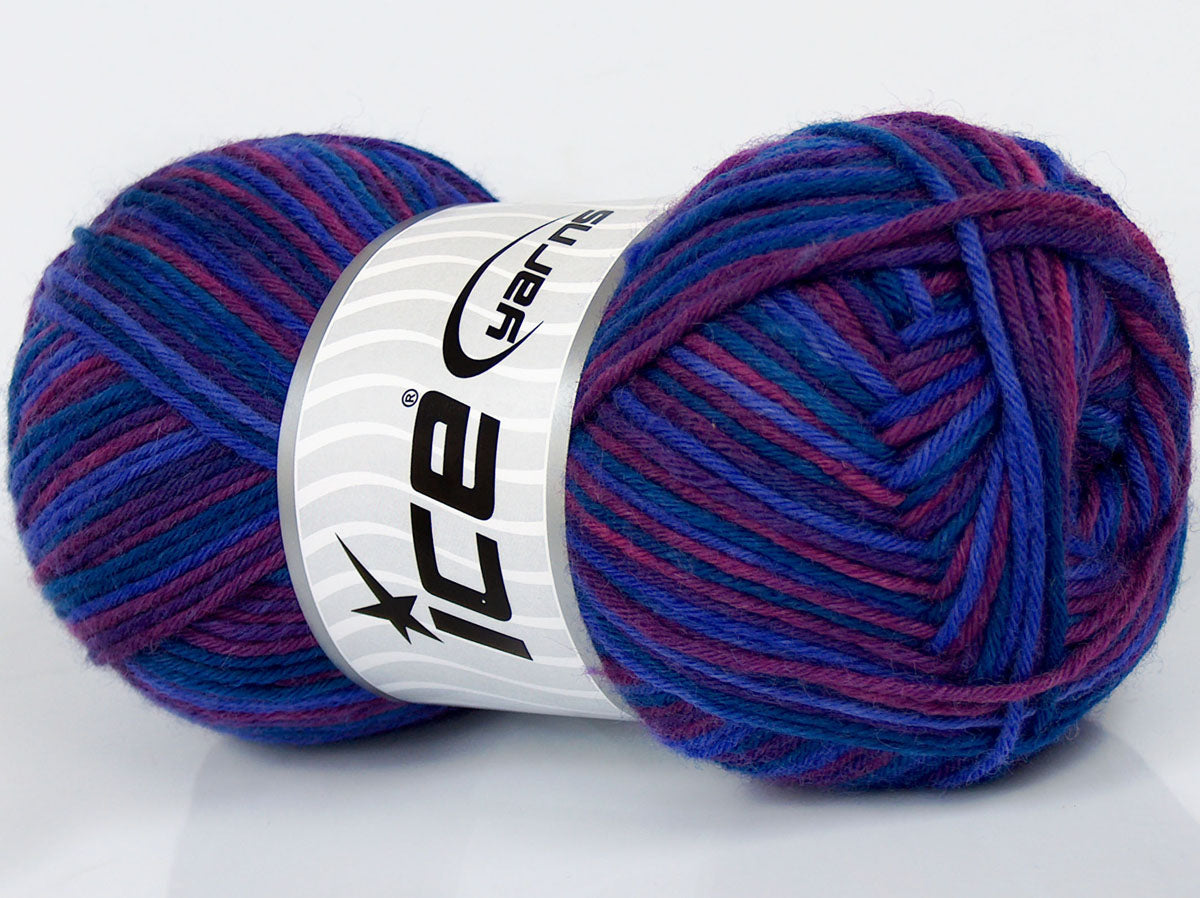 Lot of 4 x 100gr Skeins Ice Yarns SALE SOCK YARN (75% Superwash Wool) Yarn Purple Navy Maroon Burgundy