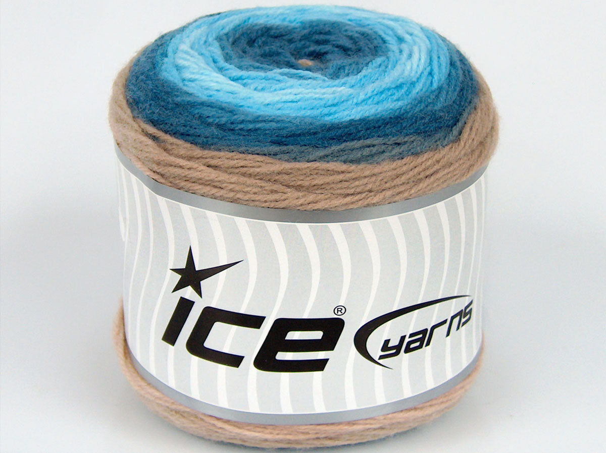 Lot of 2 x 150gr Skeins Ice Yarns SALE CAKES YARN Yarn Blue Shades Camel