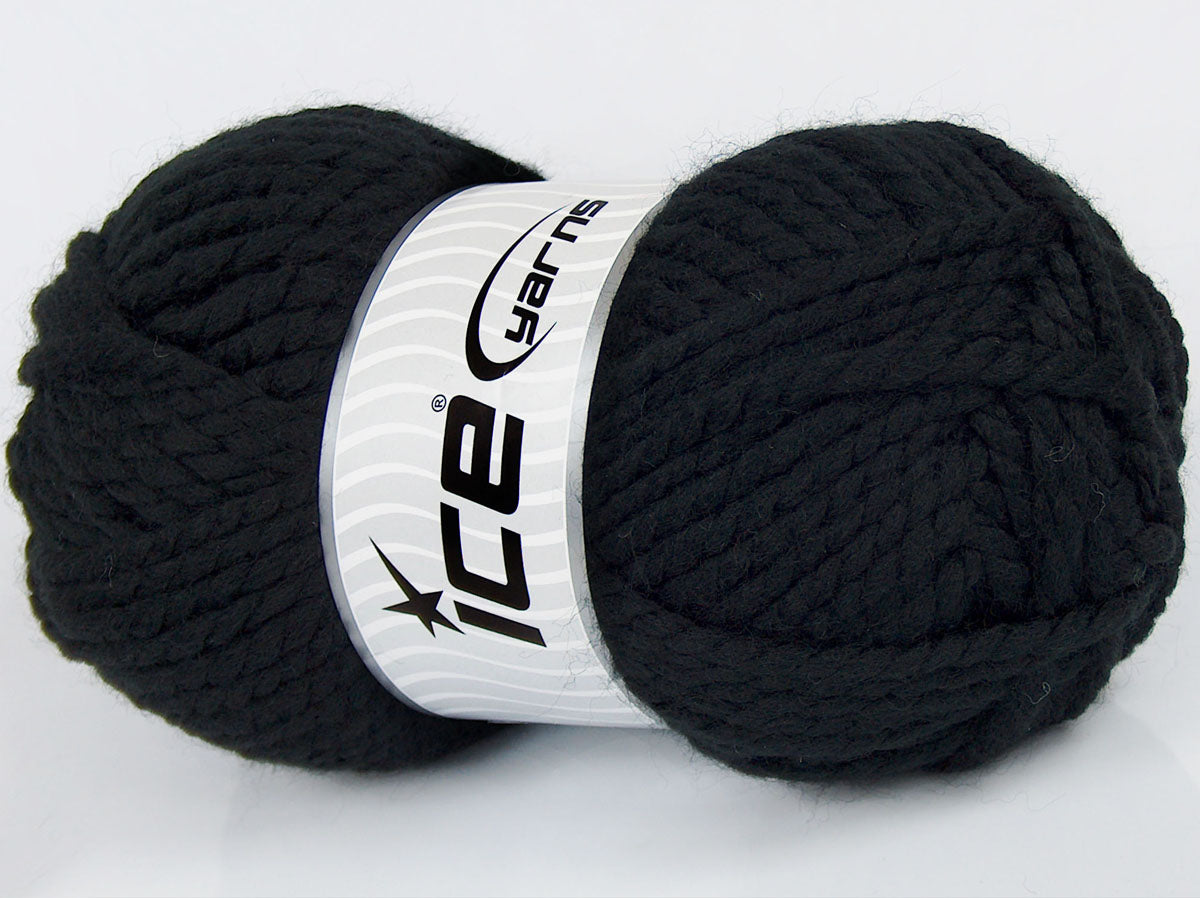 Lot of 2 x 155gr Skeins Ice Yarns SALE WINTER (25% Wool) Yarn Black