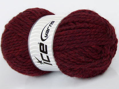 Lot of 2 x 160gr Skeins Ice Yarns SALE WINTER (25% Wool) Yarn Burgundy