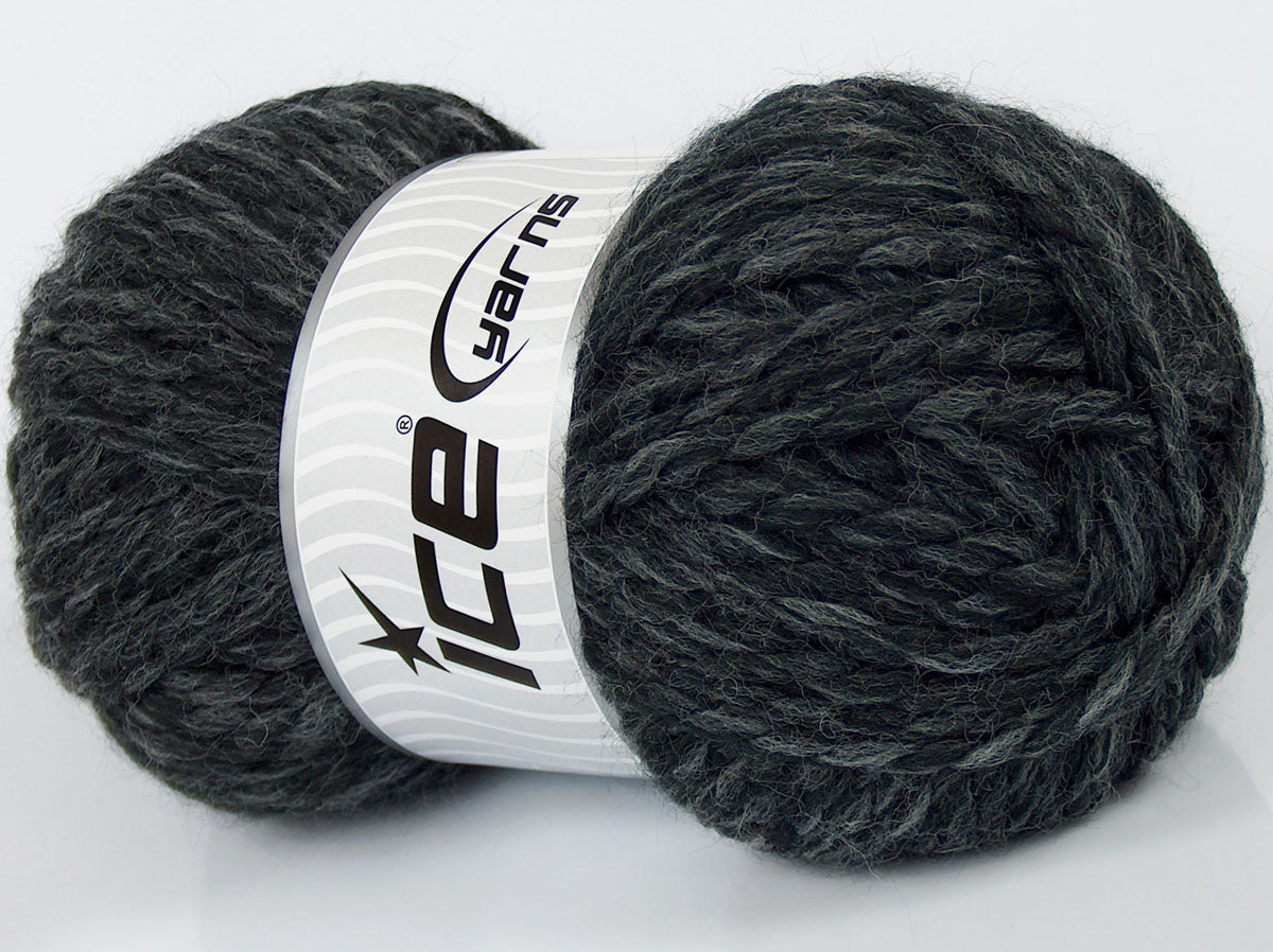 Lot of 2 x 150gr Skeins Ice Yarns SALE WINTER (10% Mohair 40% Wool) Yarn Anthracite Black