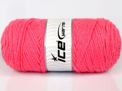 Lot of 2 x 160gr Skeins Ice Yarns SALE PLAIN Hand Knitting Yarn Candy Pink