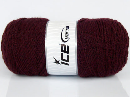 Lot of 2 x 170gr Skeins Ice Yarns CHICLAYO Hand Knitting Yarn Dark Burgundy