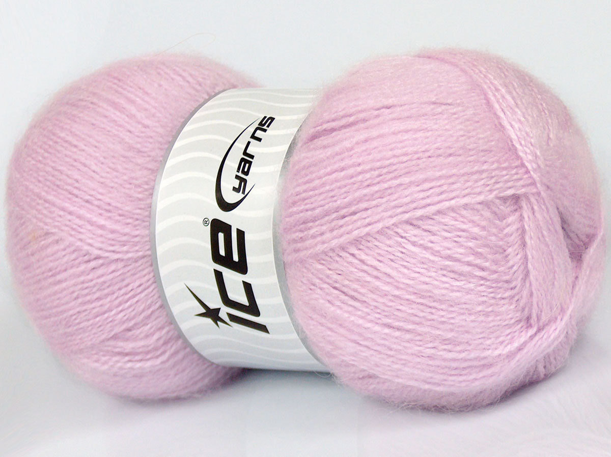 Lot of 4 x 90gr Skeins Ice Yarns SALE MOHAIR-WOOL BLEND (10% Mohair 15% Wool) Yarn Light Lilac