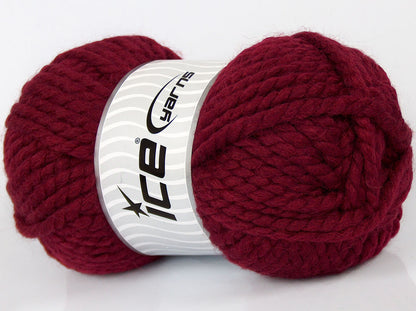 Lot of 3 x 100gr Skeins Ice Yarns SALE WINTER (50% Wool) Yarn Burgundy