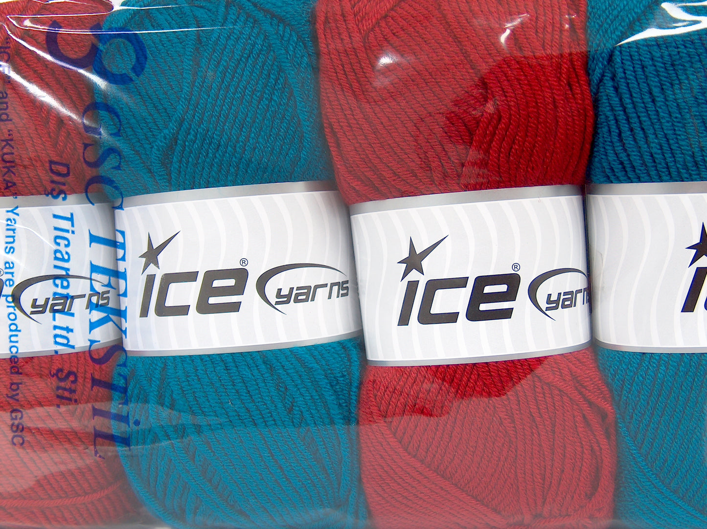 Lot of 4 x 95gr Skeins Ice Yarns SALE PLAIN Hand Knitting Yarn Multicolor