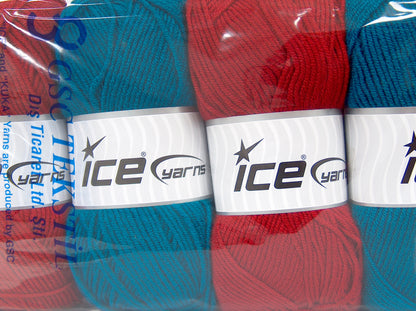 Lot of 4 x 95gr Skeins Ice Yarns SALE PLAIN Hand Knitting Yarn Multicolor