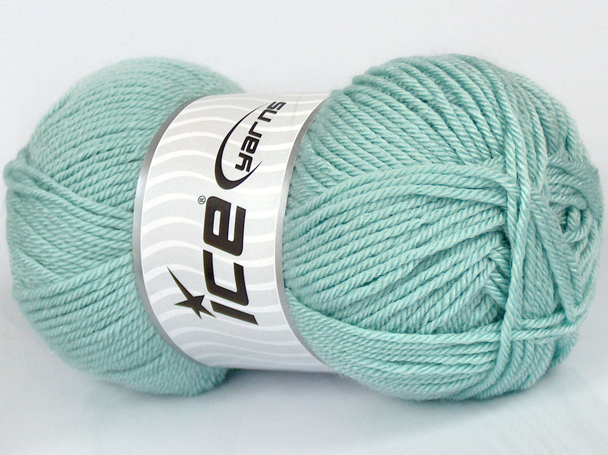 Lot of 3 x 100gr Skeins Ice Yarns SALE PLAIN Hand Knitting Yarn Mint Green
