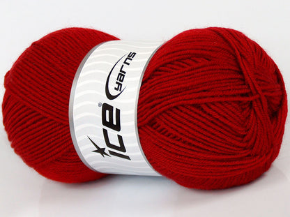 Lot of 3 x 95gr Skeins Ice Yarns SALE WINTER (30% Wool) Hand Knitting Yarn Red