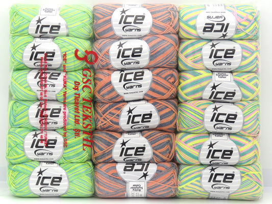 Mixed Lot Multicolor Baby Summer Color Yarns