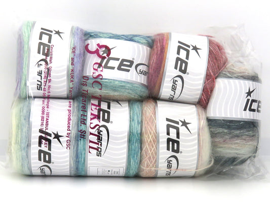 Mixed Lot Multicolor Cakes Alpaca Yarns fnt2-83662