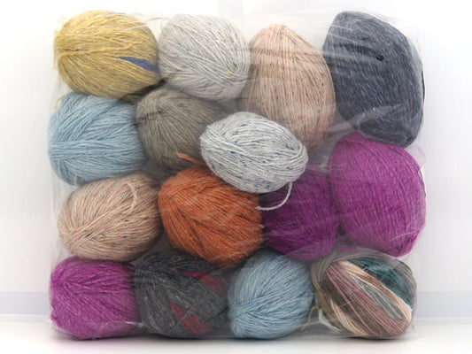 Mixed Lot Multicolor Leftover Winter Yarns fnt2-84358