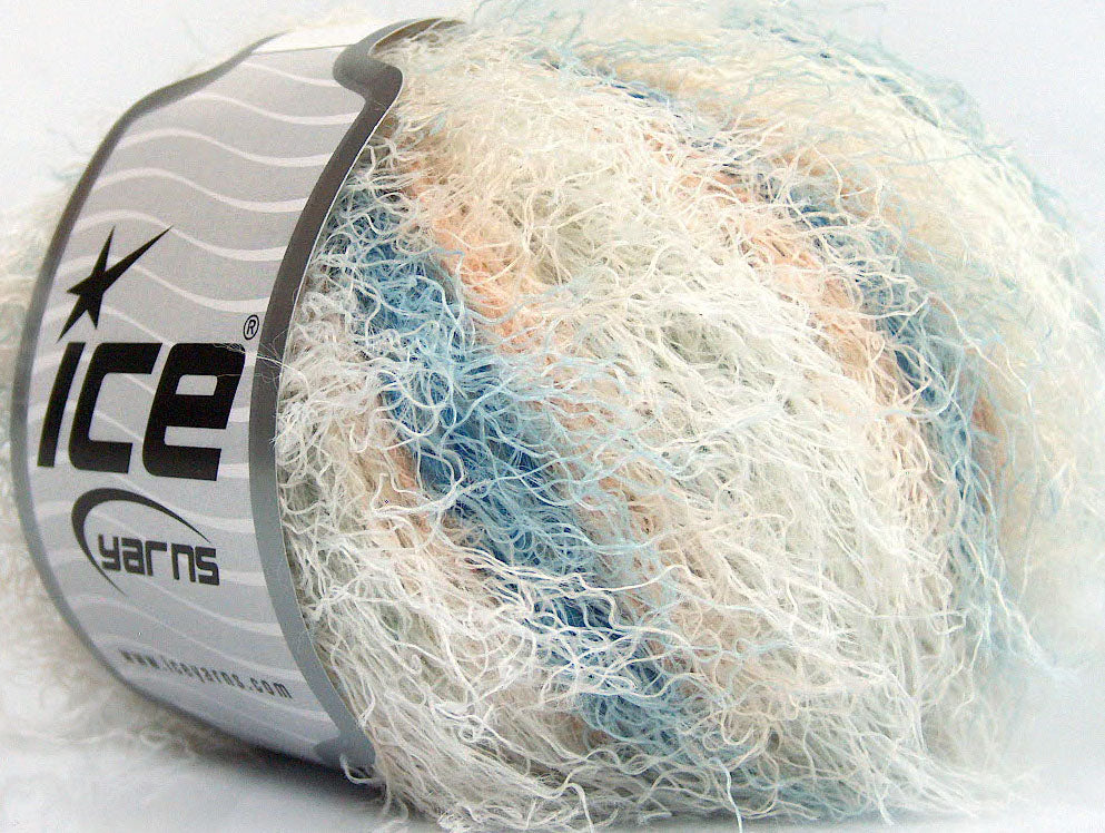 Modena Viscose Blue, Light Salmon, White Sku:fnt2-59581