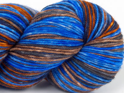 Hand Dyed Sock Merino Blue Shades, Brown Shades fnt2-68863