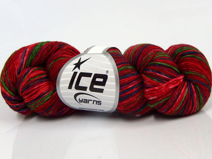 Hand Dyed Sock Merino Red Shades, Purple, Green fnt2-68867