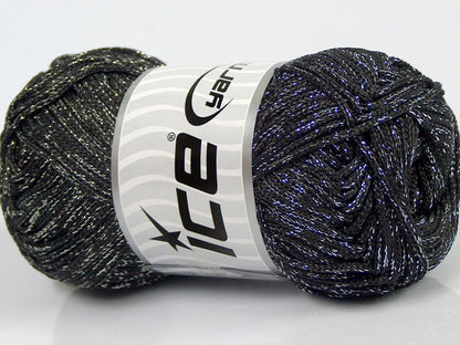 Macrame Cord Metallic Black, Silver fnt2-69406